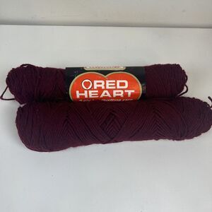Red Heart Yarn 4 Ply Hand Knitting‎ Yarn Claret Color 762 Two Skeins B14